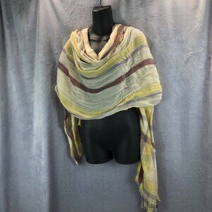 Universal Thread Unisex Wrap Fashion Scarf Yellow & Maroon 84”X44” Cotton Rayon